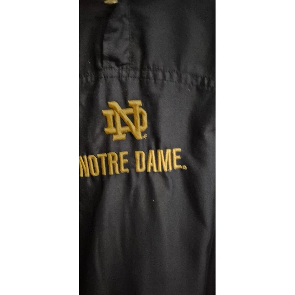 Vintage Red Oak Size XL Notre Dame Mens Pullover Jacket Navy Blue Embroidered